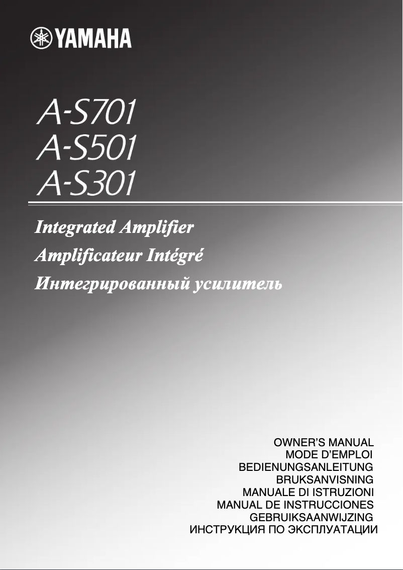 Page n°1 - Manuel utilisateur Yamaha A-S301