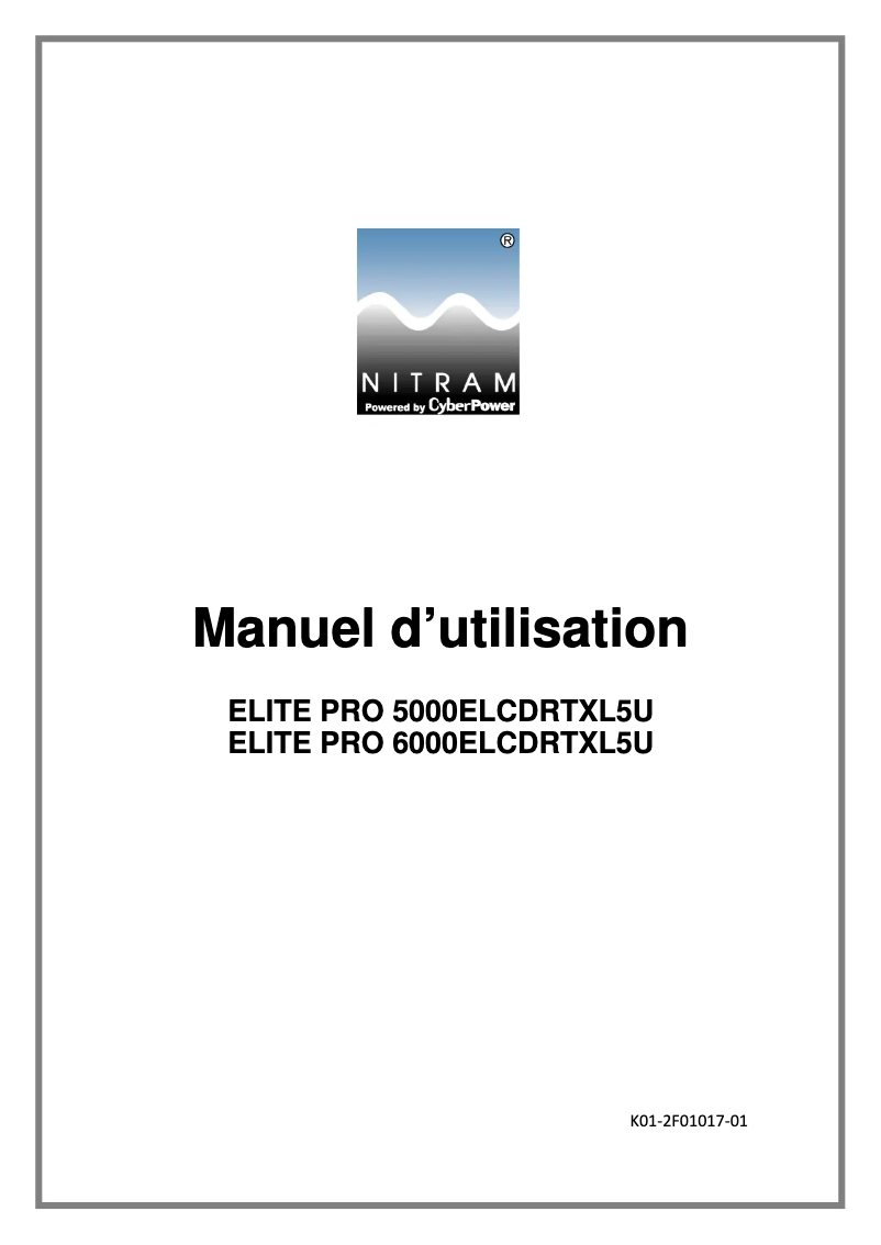 Página 1 del manual Manual de usuario Nitram ELITE PRO 5000ELCDRTXL5U