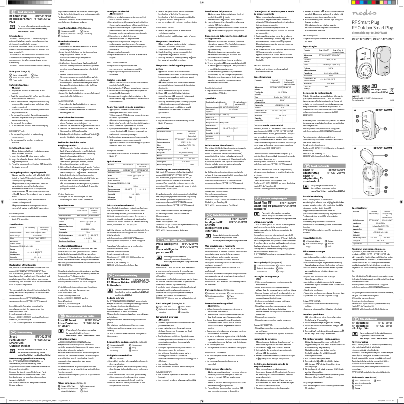 Page 1 de la notice Manuel utilisateur Nedis RFPOD120FWT