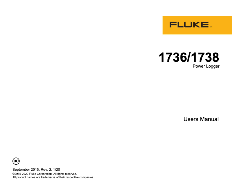 Page 1 de la notice Manuel utilisateur Fluke 1736