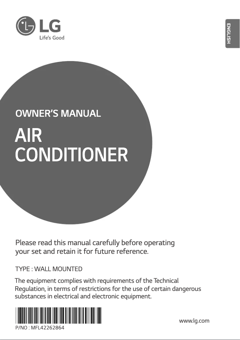 Page 1 de la notice Manuel utilisateur LG ASNW18GC2U1