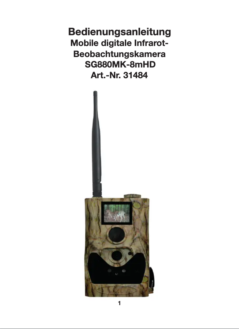 Page n°1 - Manuel utilisateur Berger & Schröter SG880MK-8mHD