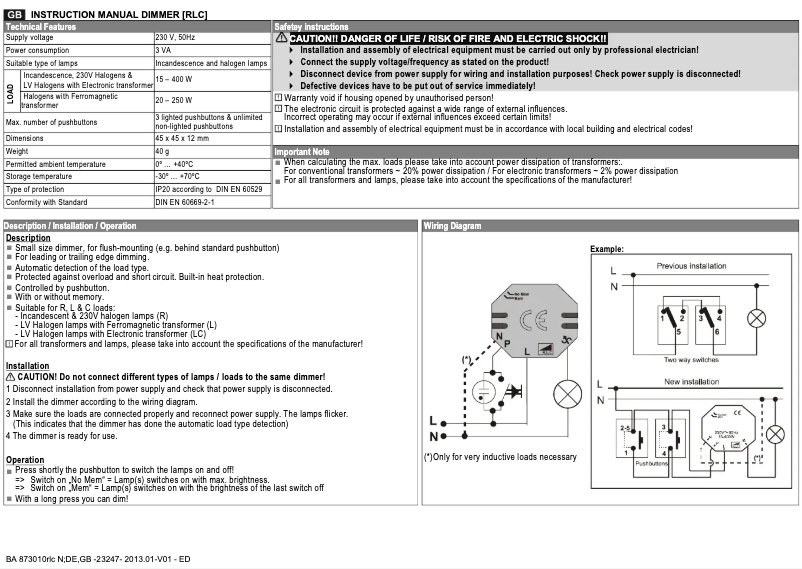 Page 1 de la notice Manuel utilisateur Müller 873010