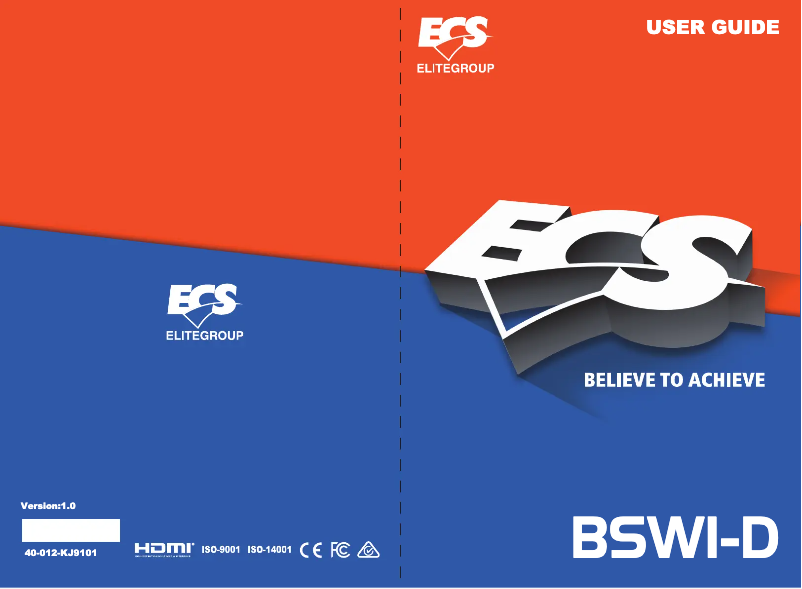 Page n°1 - Manuel utilisateur ECS BSWI-D-J3160
