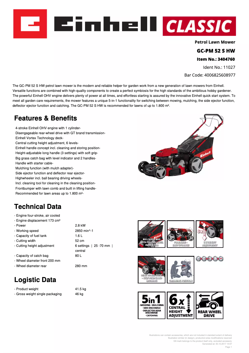 Image de la première page du manuel de l'appareil GC-PM 52 S HW
