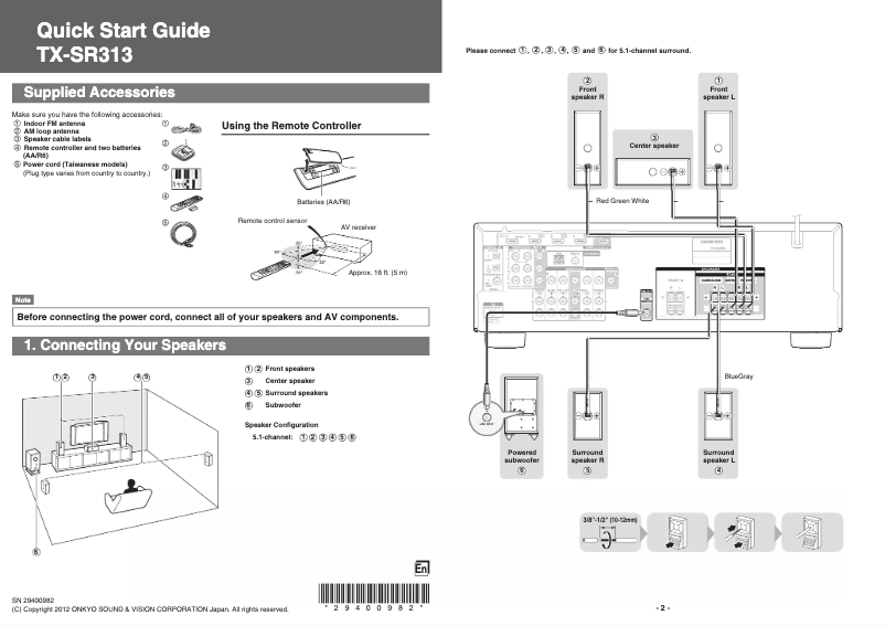 Page n°1 - Manuel utilisateur Onkyo TX-NR313