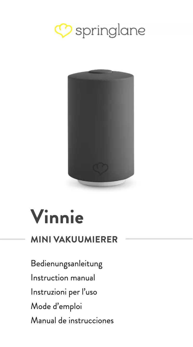 Page 1 de la notice Manuel utilisateur Springlane Vinnie