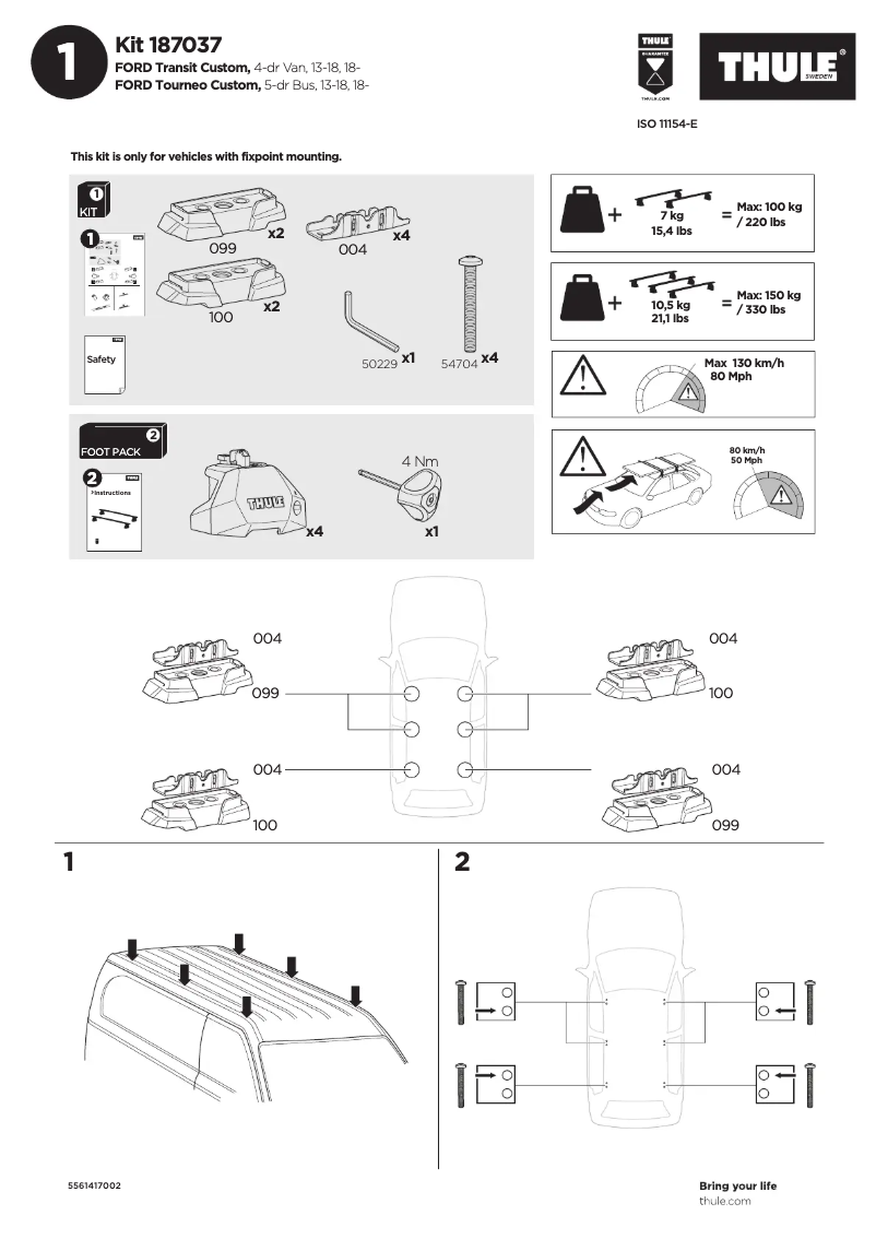 Página 1 del manual Manual de usuario Thule Kit 187037