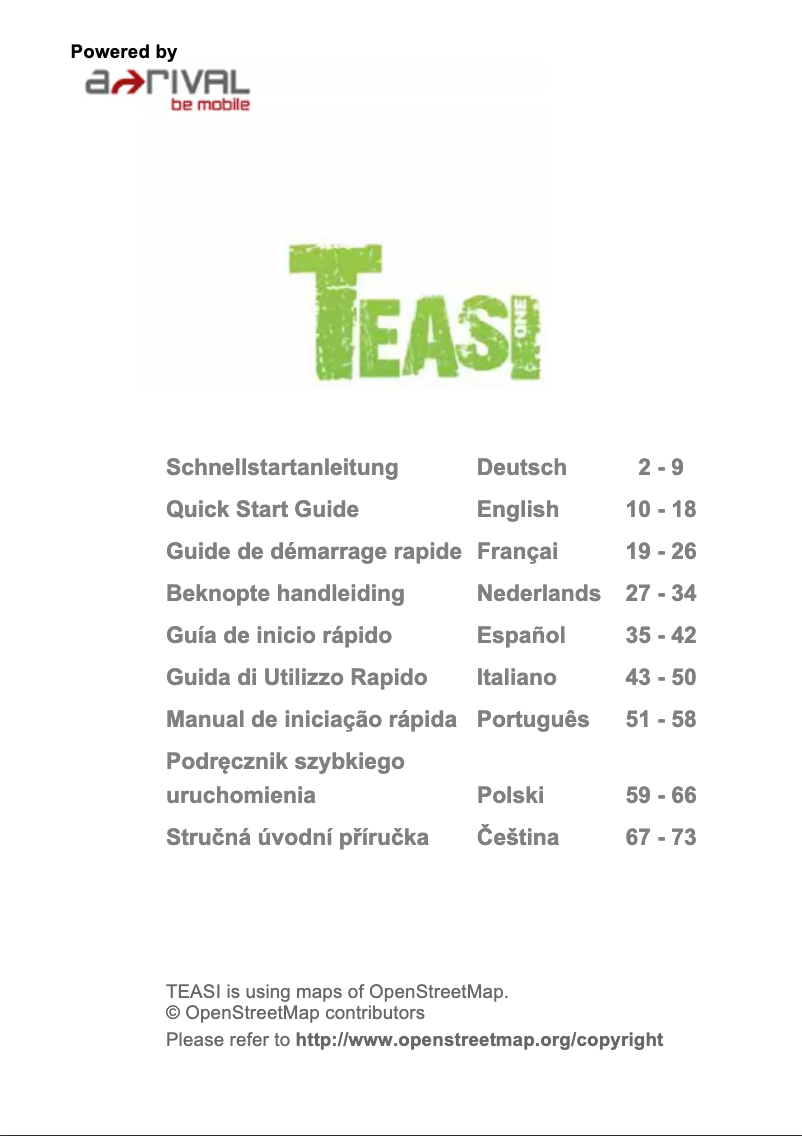 Image de la première page du manuel de l'appareil Teasi One 2