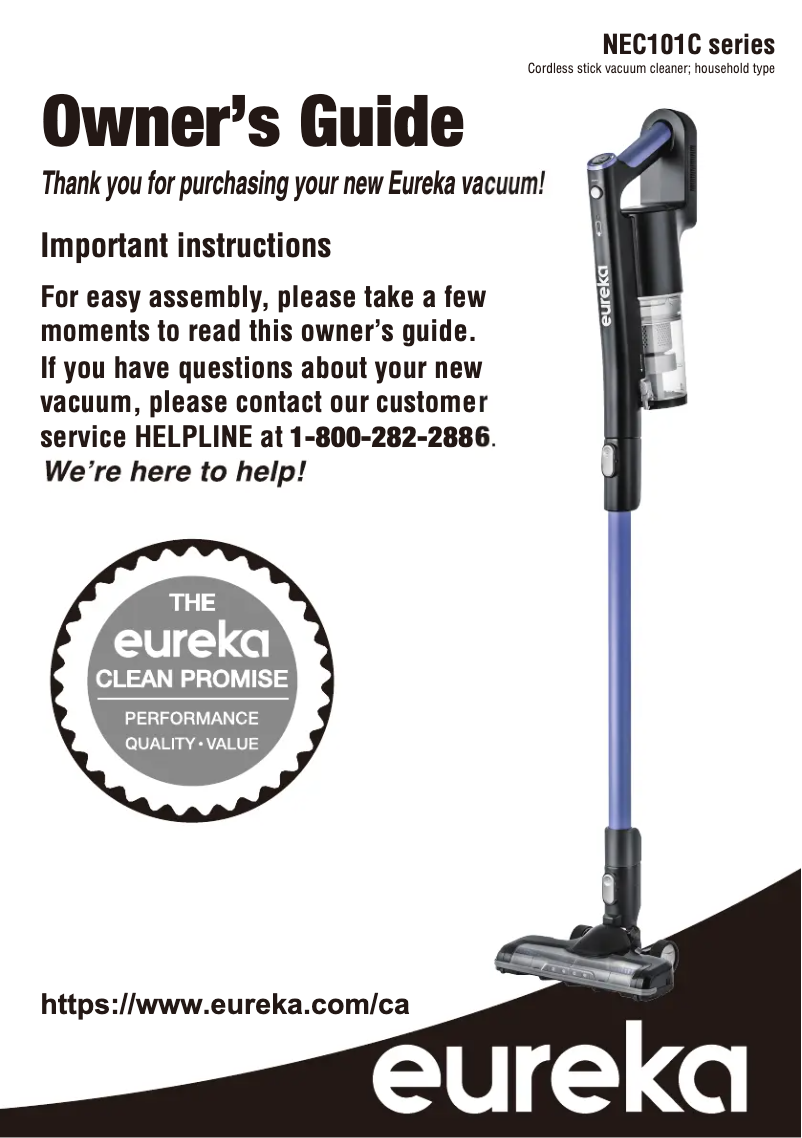 Imagen de la primera página del manual del dispositivo RapidClean NEC101CBL