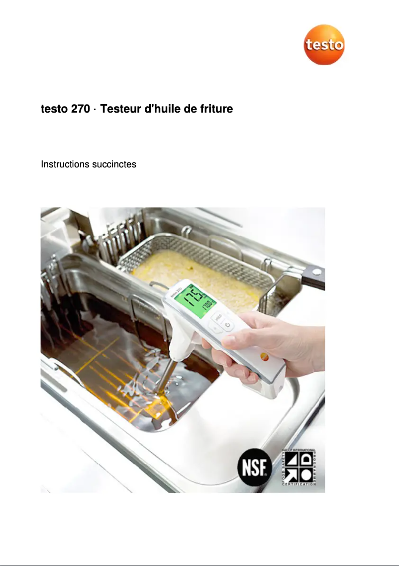 Page n°1 - Guide de démarrage rapide Testo 270