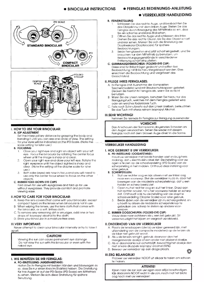Page 1 de la notice Manuel utilisateur Barr & Stroud Series4 8x42 ED