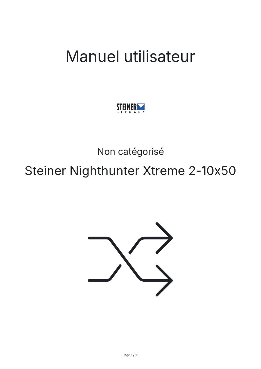 Page n°1 - Manuel utilisateur Steiner Nighthunter Xtreme 2-10x50
