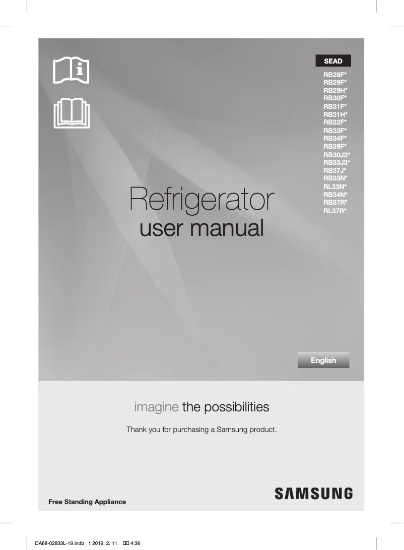 Página 1 del manual Manual de usuario Samsung RB33J3200SS