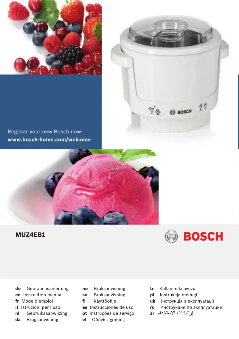 Page n°1 - Manuel utilisateur Bosch MUZ4EB1