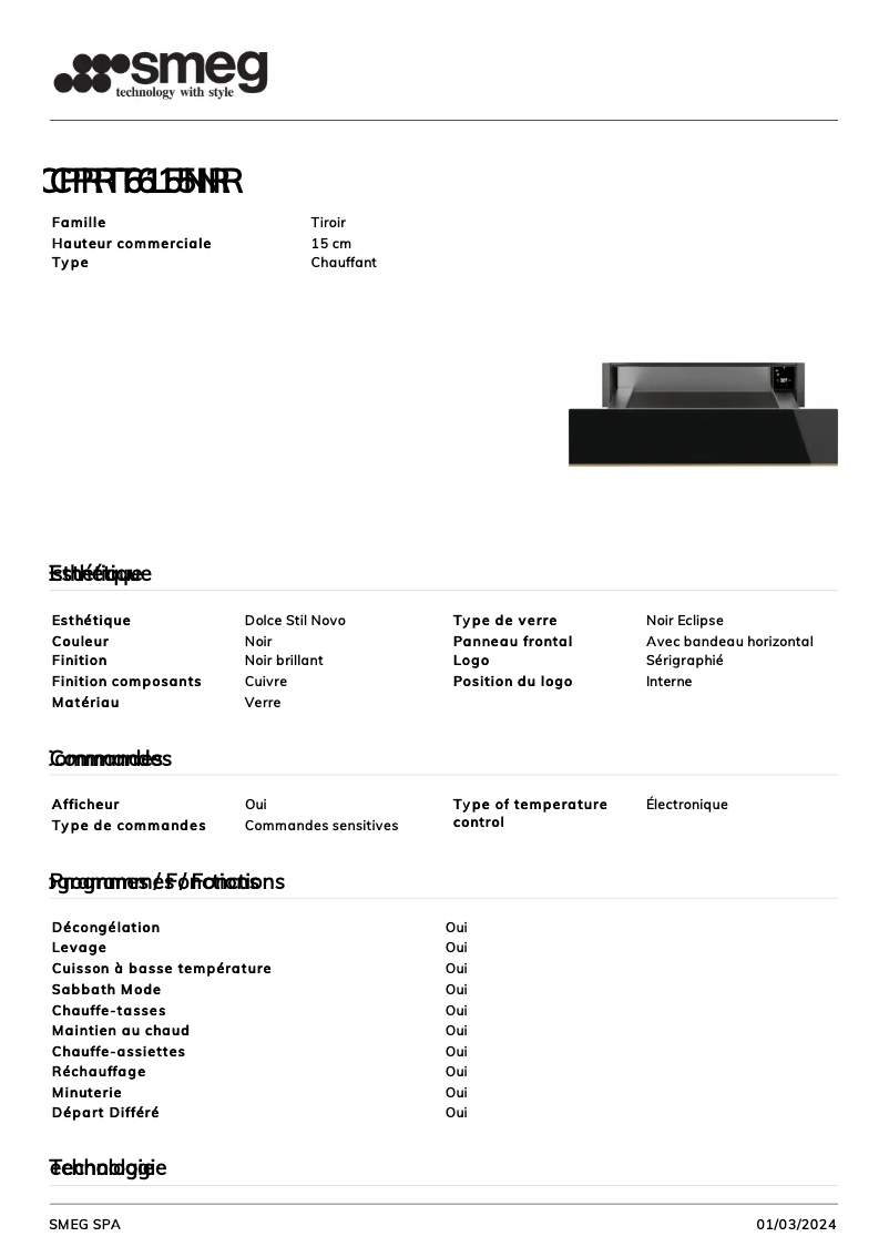 Image de la première page du manuel de l'appareil CPRT615NR