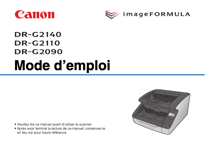 Image de la première page du manuel de l'appareil imageFORMULA DR-G2110