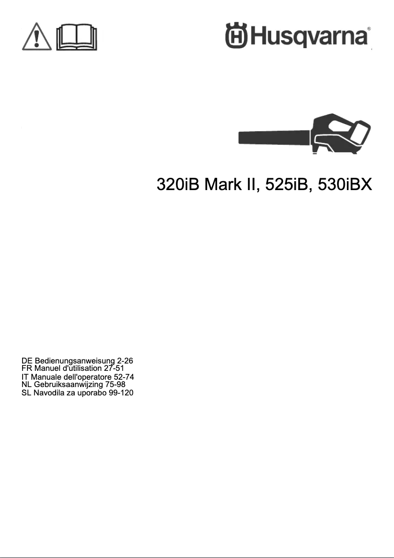 Page n°1 - Manuel utilisateur Husqvarna 320iB