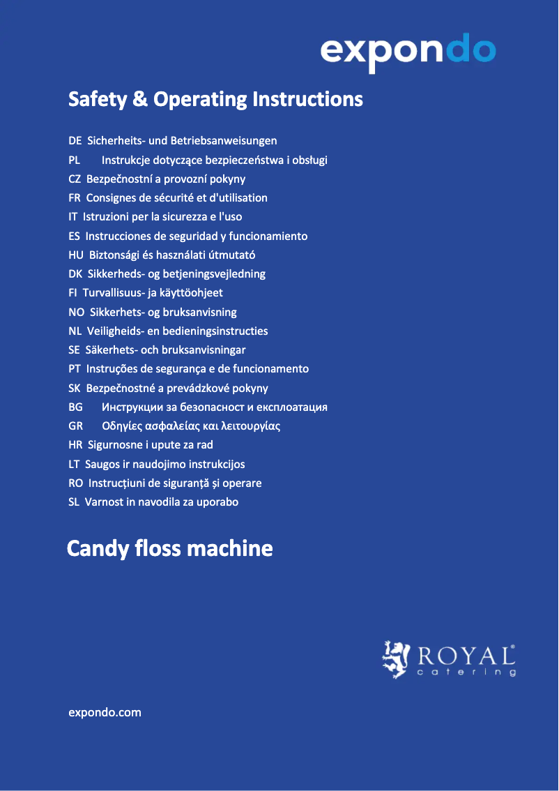 Página 1 del manual Manual de usuario Royal Catering RCZK-1030-W