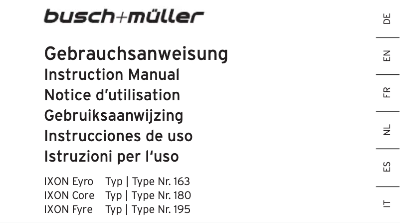 Página 1 del manual Manual de usuario Busch + Müller IXON Core
