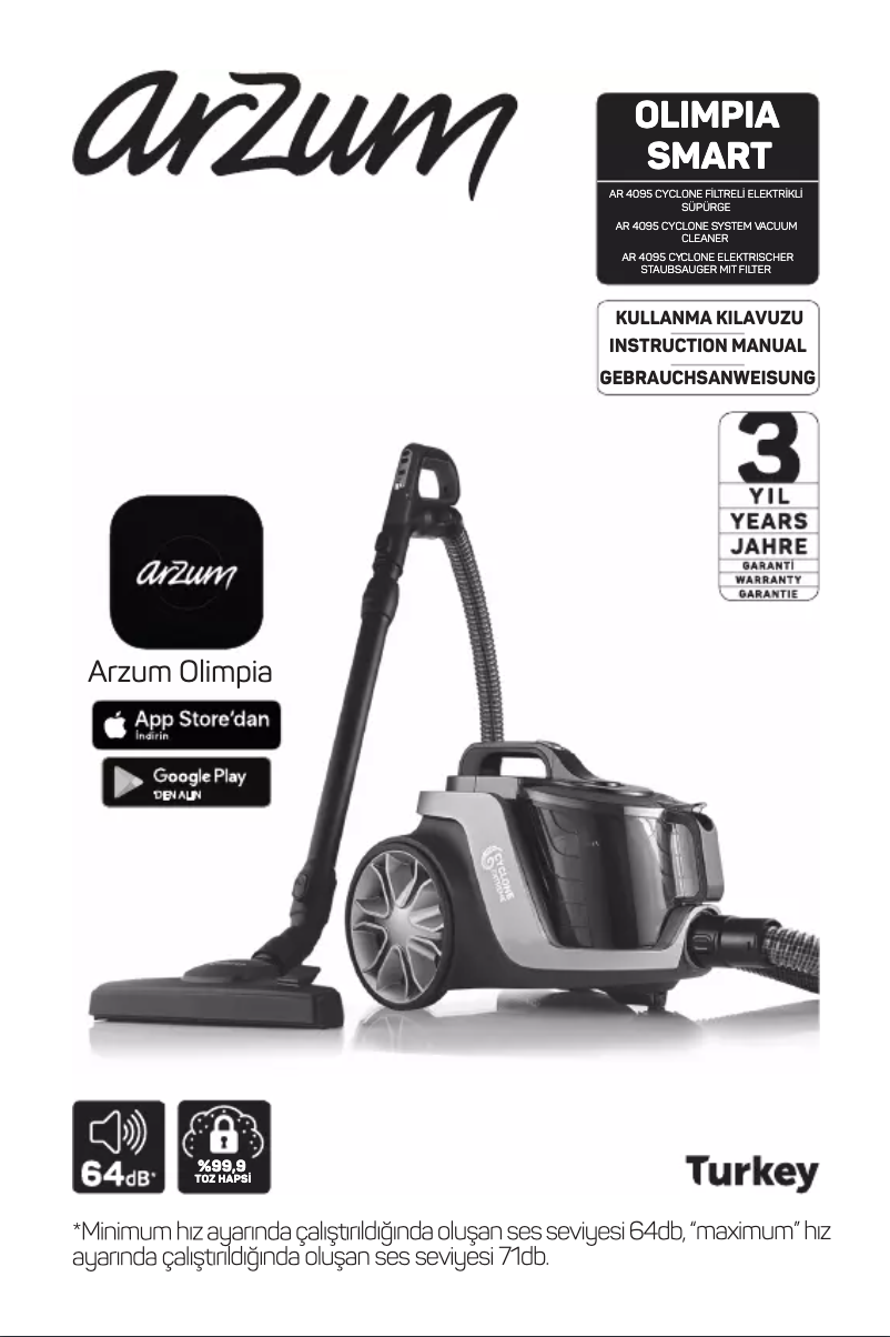 Page 1 de la notice Manuel utilisateur Arzum Olimpia Smart AR4095