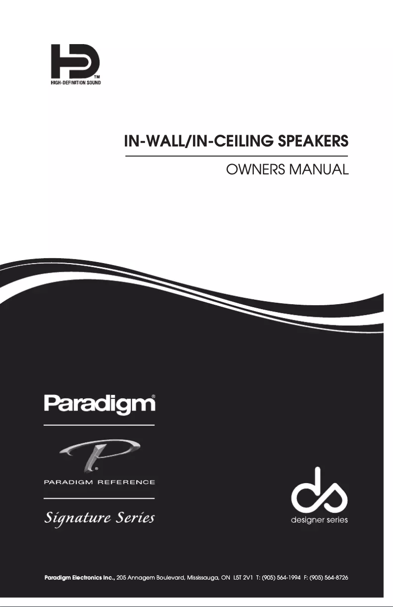 Page n°1 - Mode d'emploi Paradigm SA-15R-30
