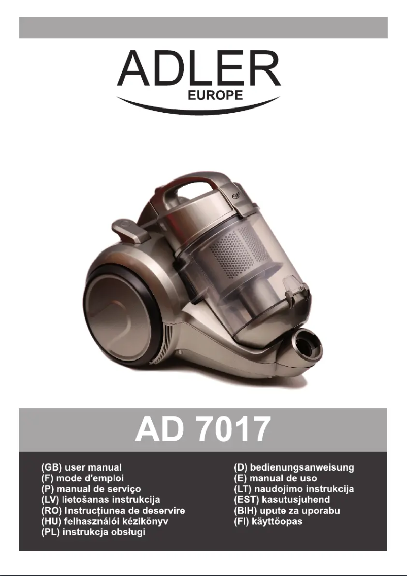 Image de la première page du manuel de l'appareil AD 7017