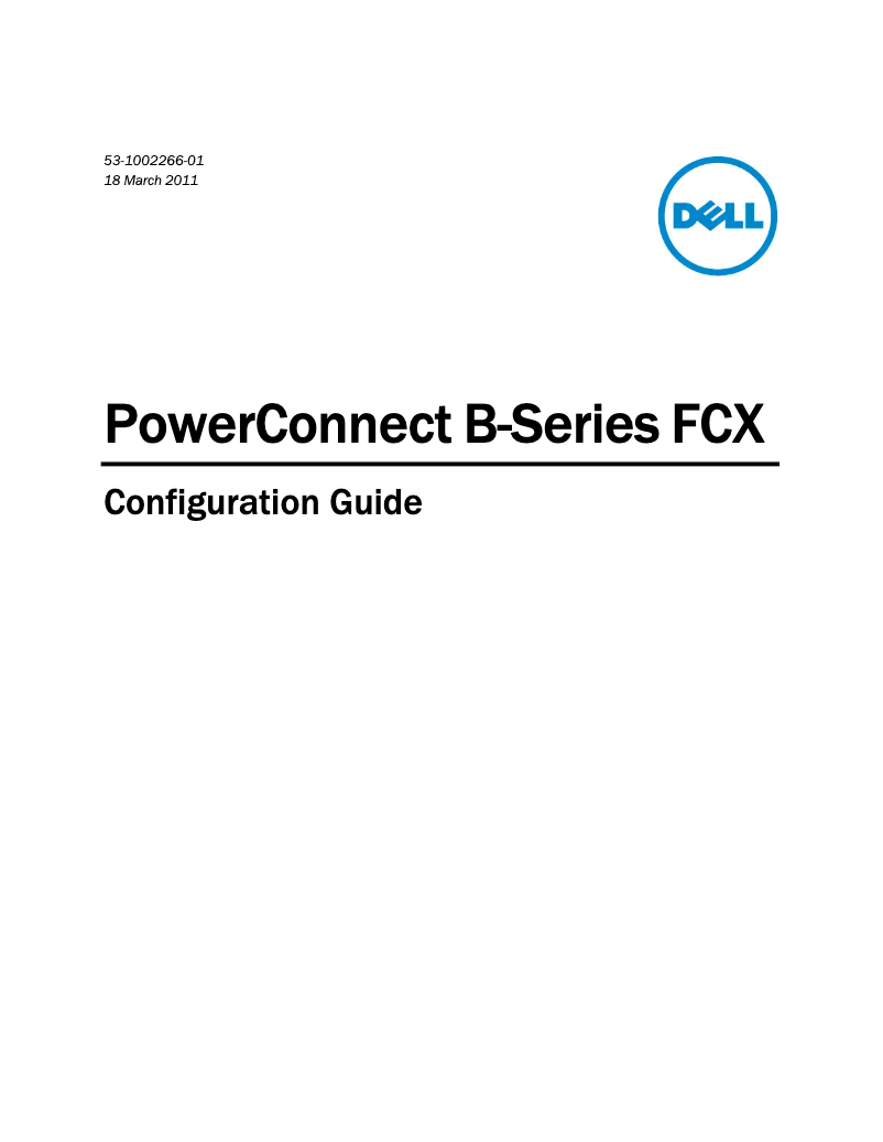 Page 1 de la notice Manuel utilisateur Dell PowerConnect B-FCXs