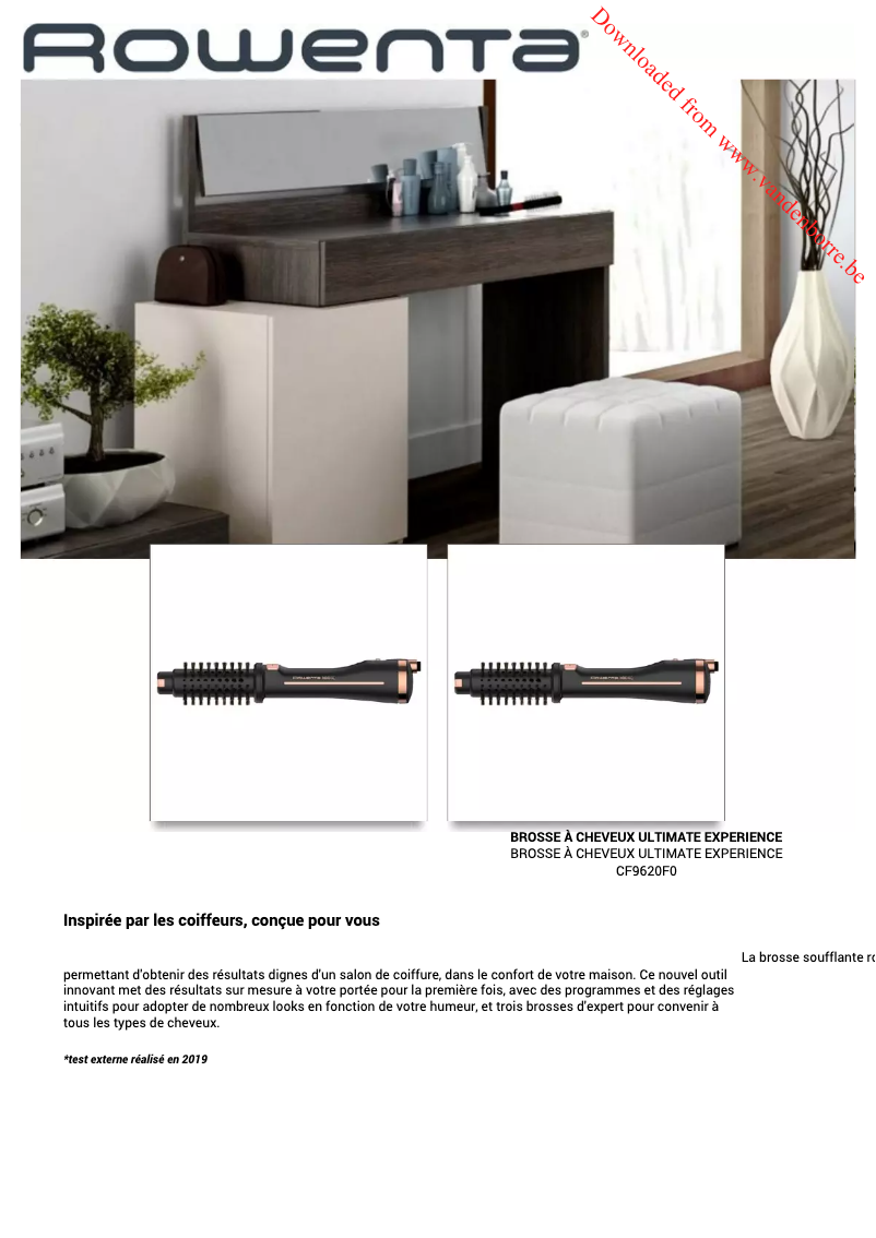 Page 1 of the manual User Manual Rowenta Ultimate Experience CF9620F0