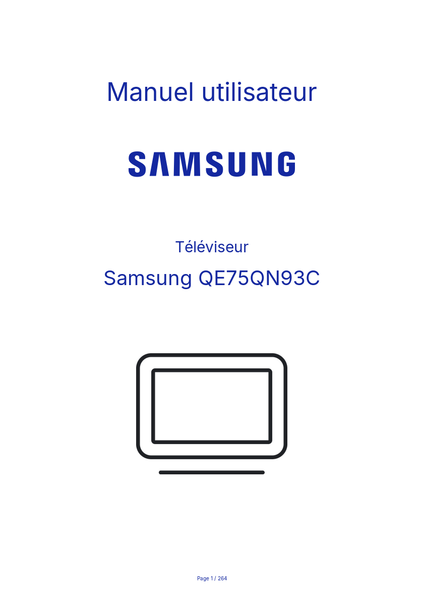 Page n°1 - Manuel utilisateur Samsung QE75QN93C