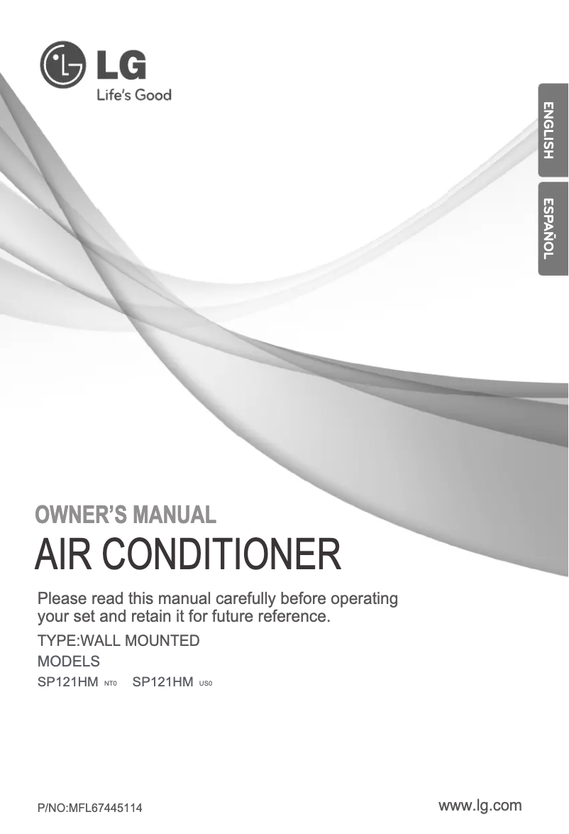 Image de la première page du manuel de l'appareil SP121HM