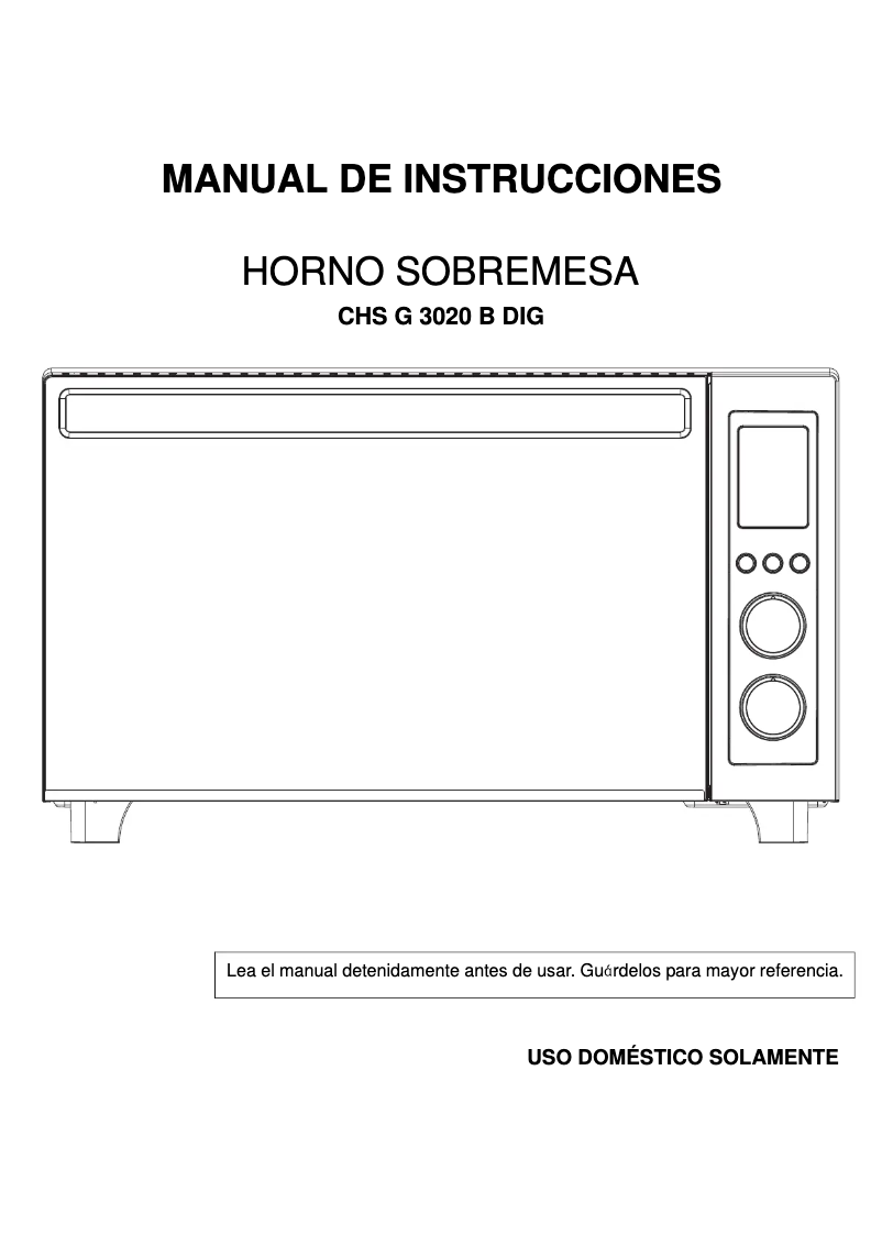 Page n°1 - Manuel utilisateur Corbero CHSG3020BDIG
