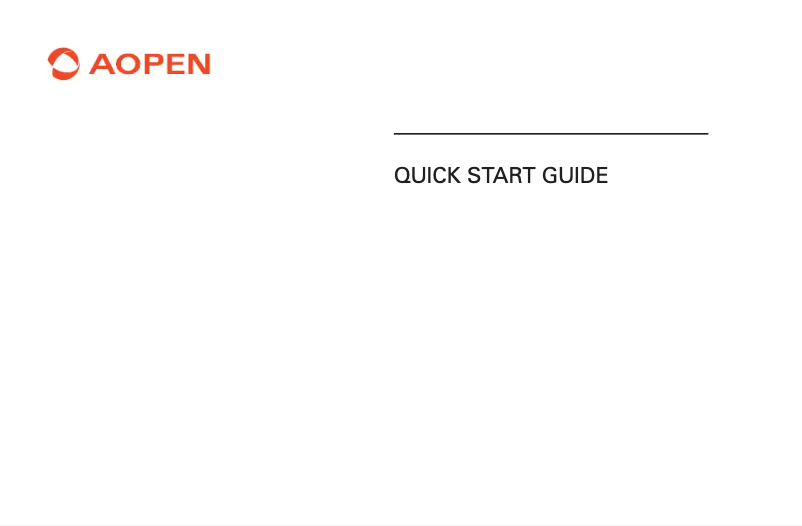 Page n°1 - Guide de démarrage rapide Aopen AH15