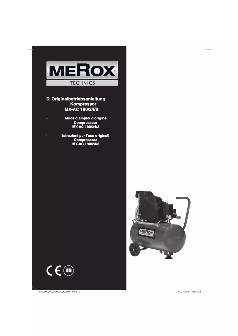 Page 1 de la notice Manuel utilisateur Merox MX-AC 190/24/8