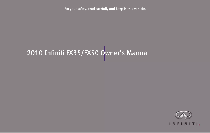 Page 1 de la notice Manuel utilisateur Infiniti FX50 (2010)