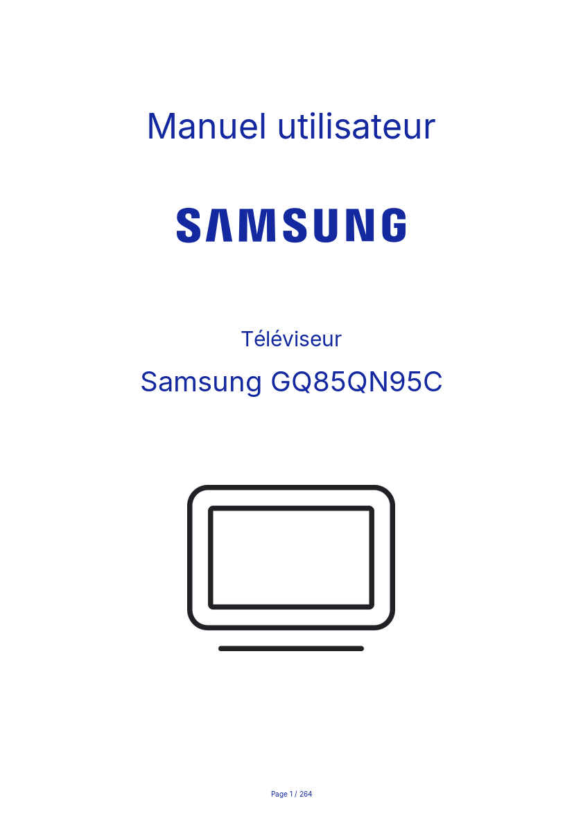 Page n°1 - Manuel utilisateur Samsung GQ85QN95C