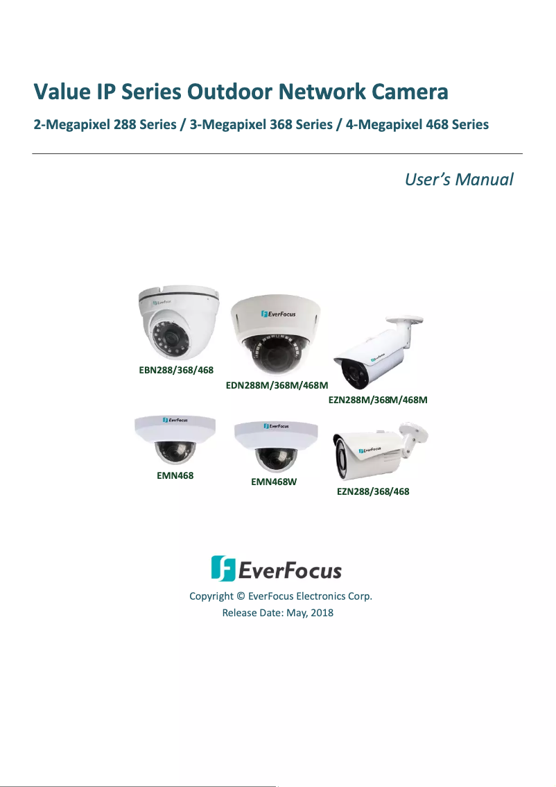Page n°1 - Manuel utilisateur EverFocus EMN468W