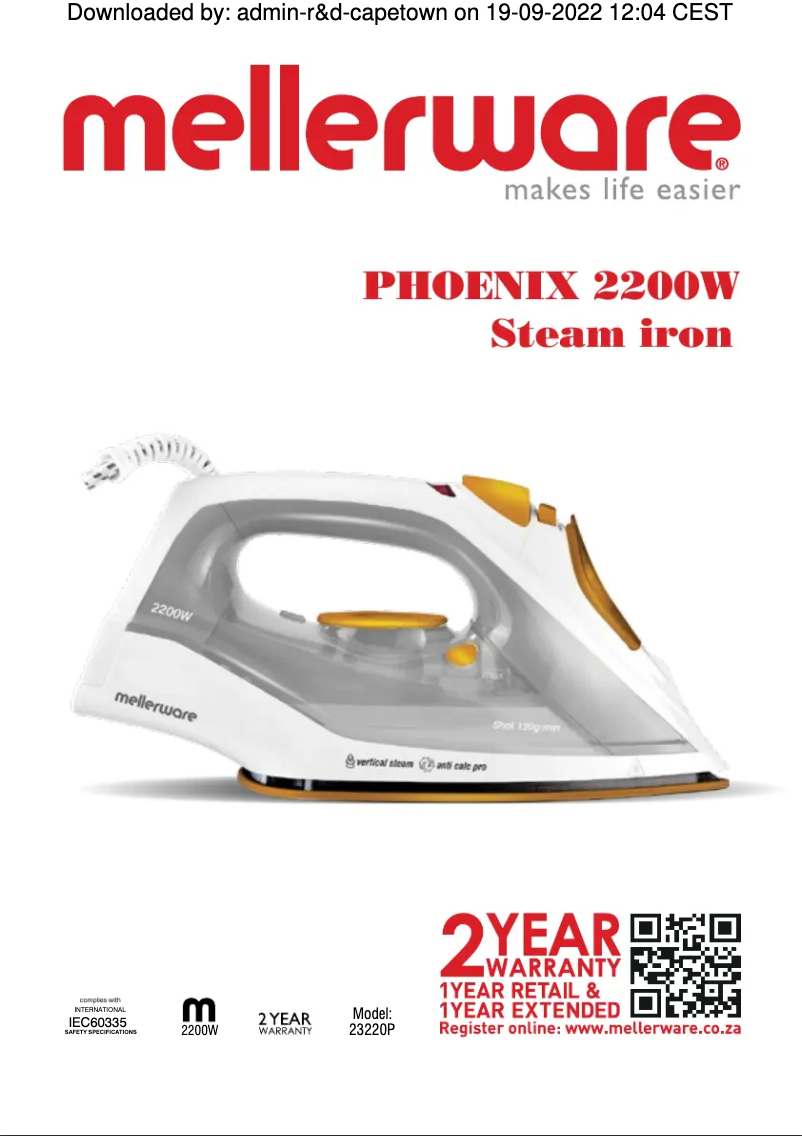 Image de la première page du manuel de l'appareil 23220P