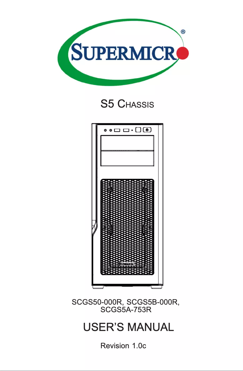 Page 1 de la notice Manuel utilisateur Supermicro SuperChassis SCGS5B