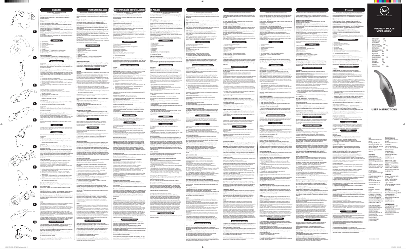 Page n°1 - Manuel utilisateur Hoover SP24 DB6 011