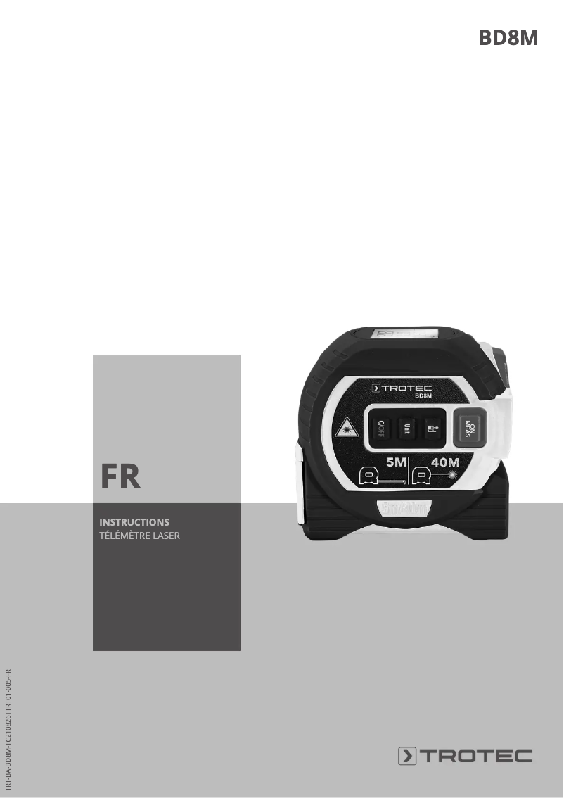 Page 1 de la notice Manuel utilisateur Trotec BD8M