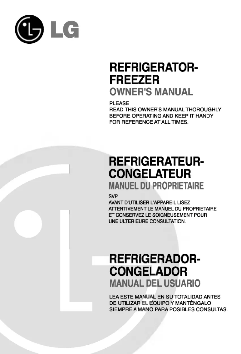 Page n°1 - Manuel utilisateur LG GR-B472QV