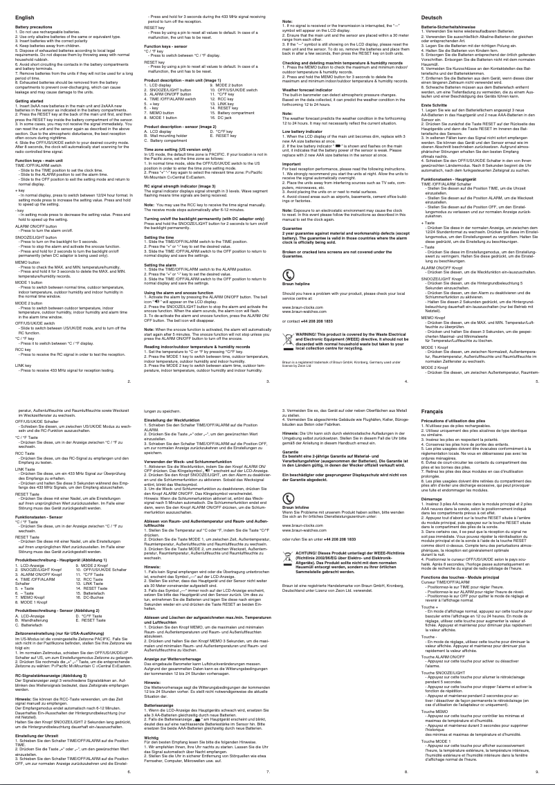 Page 1 de la notice Manuel utilisateur Braun BNC013