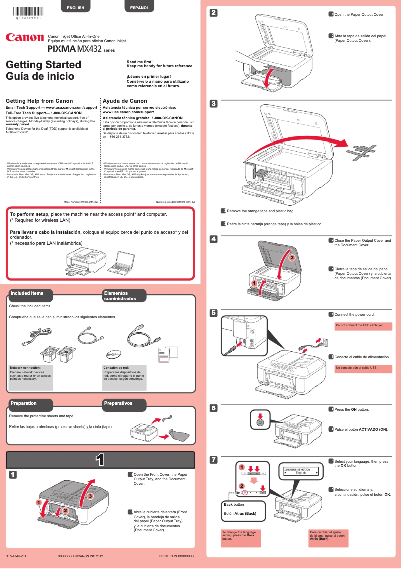 Page 1 de la notice Manuel utilisateur Canon Pixma MX439
