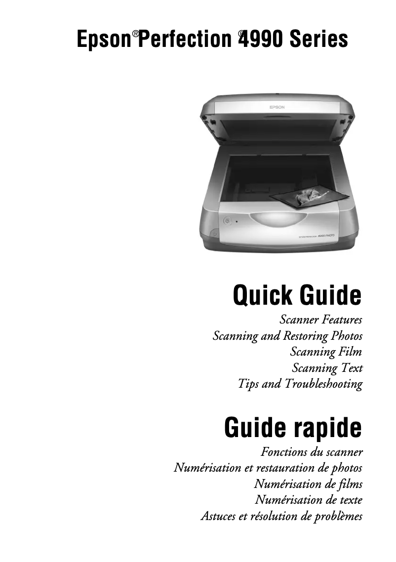 Image de la première page du manuel de l'appareil Perfection 4990 Pro