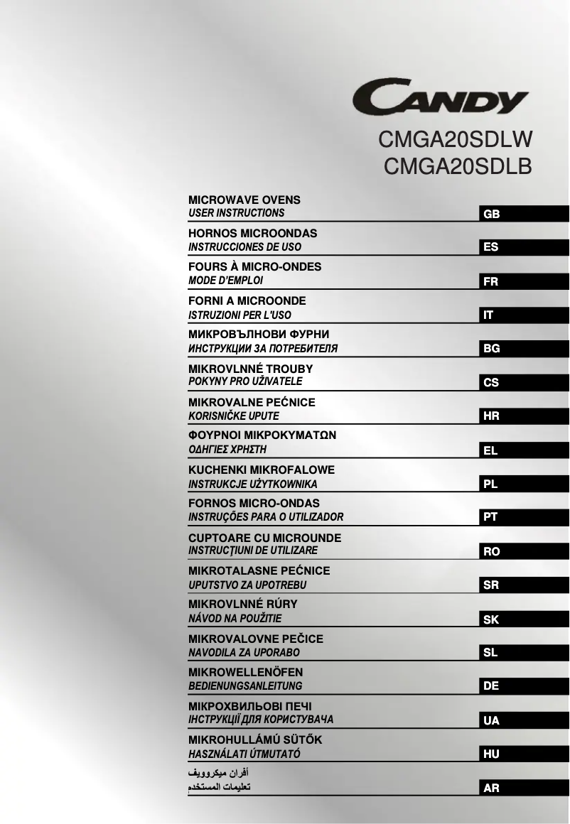 Page n°1 - Manuel utilisateur Candy CMGA20SDLW