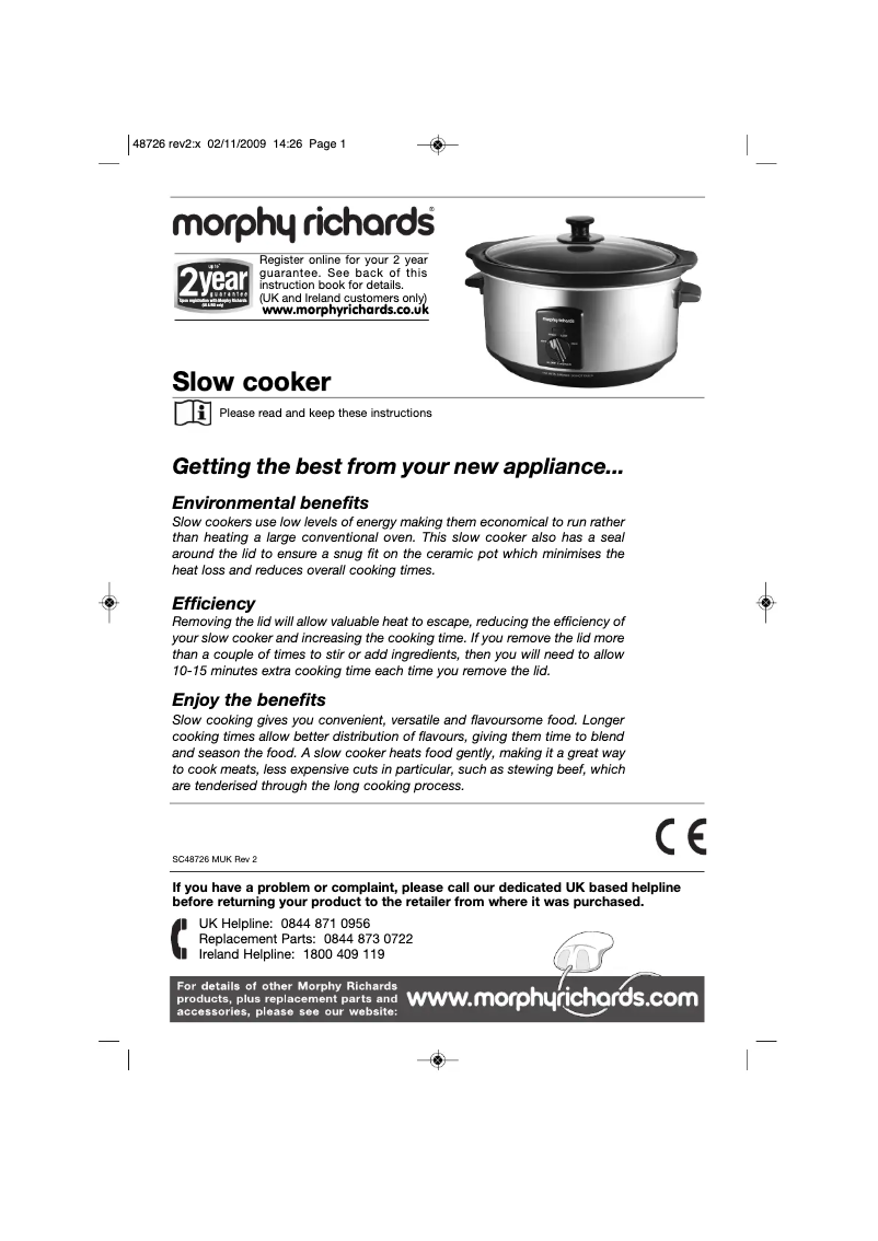 Página 1 del manual Manual de usuario Morphy Richards 48726