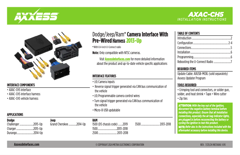 Page 1 de la notice Manuel utilisateur AXESS AXAC-CH5
