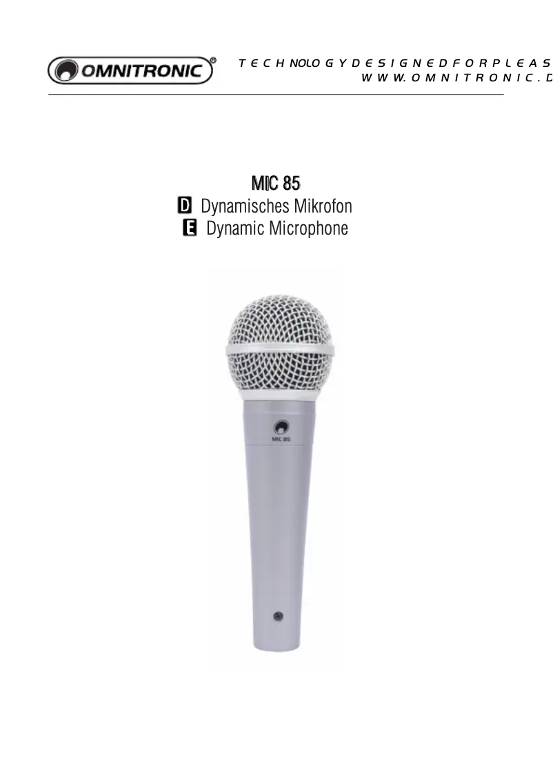 Página 1 del manual Manual de usuario Omnitronic MIC 85