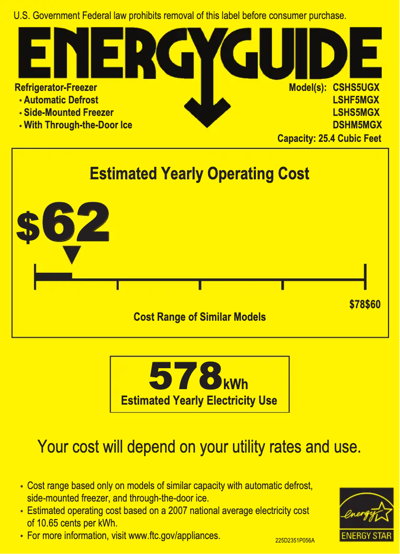 Image de la première page du manuel de l'appareil CSHS5UGXSS